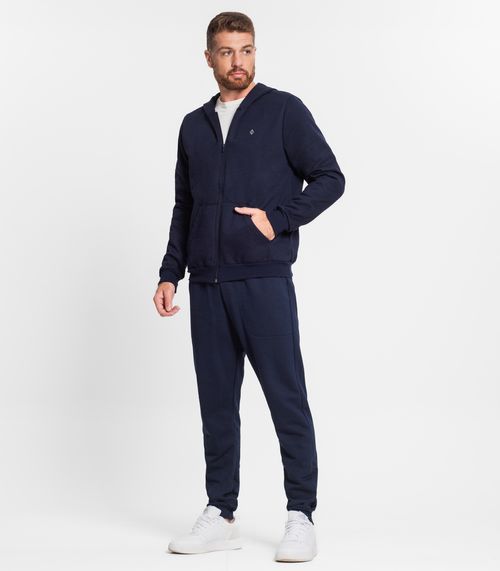 Calça Masculina Plus Size Em Moletom Diametro Azul