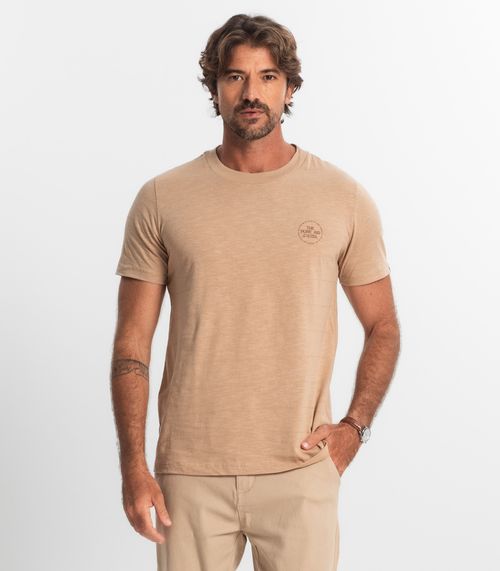 Camiseta Masculina Maquinetada Diametro Marrom