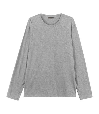 Camiseta Manga Longa Meia Malha Diametro Cinza