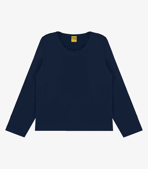 Blusa Manga Longa Infantil Feminina Rovitex Kids Azul