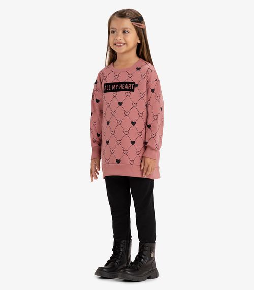 Conjunto Infantil Blusão Com Legging Rovi Kids Rosa