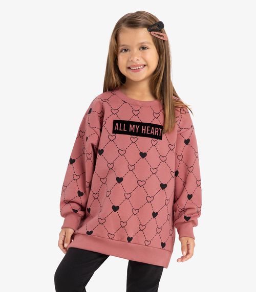 Conjunto Infantil Blusão Com Legging Rovi Kids Rosa