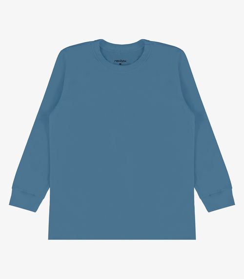 Camiseta Manga Longa Básica Rovitex Kids Azul
