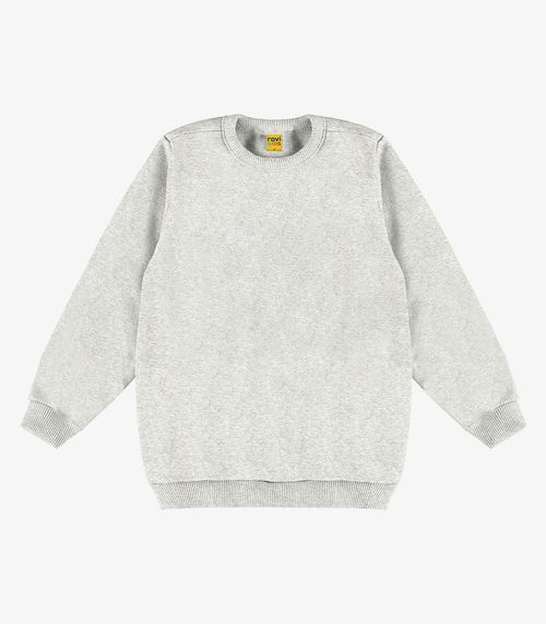 Blusão Infantil Moletom Básico Rovitex Kids Cinza