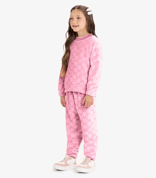 Conjunto Infantil Blusão Com Calça Rovi Kids Rosa