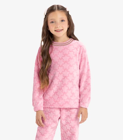 Conjunto Infantil Blusão Com Calça Rovi Kids Rosa