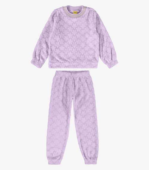 Conjunto Infantil Blusão Com Calça Rovi Kids Roxo