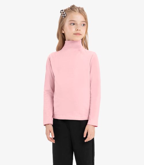 Blusa Manga Longa Infantil Gola Alta Rovitex Kids Rosa