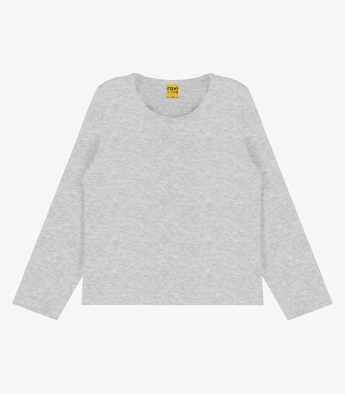 Blusa Manga Longa Infantil Feminina Rovitex Kids Cinza