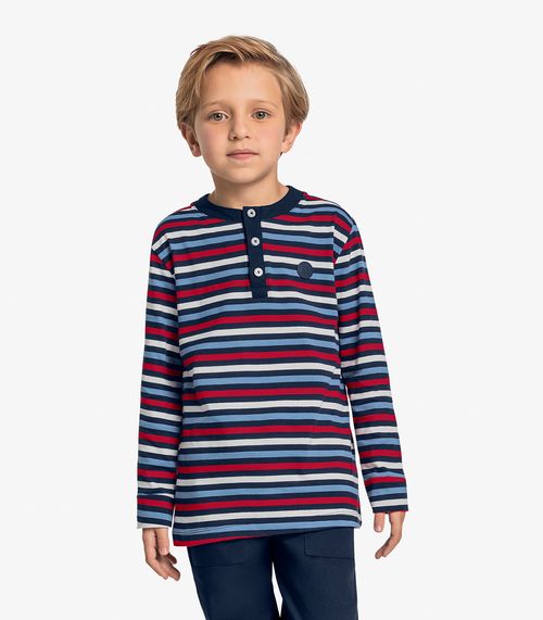 Camiseta Infantil Manga Longa Trick Nick Azul