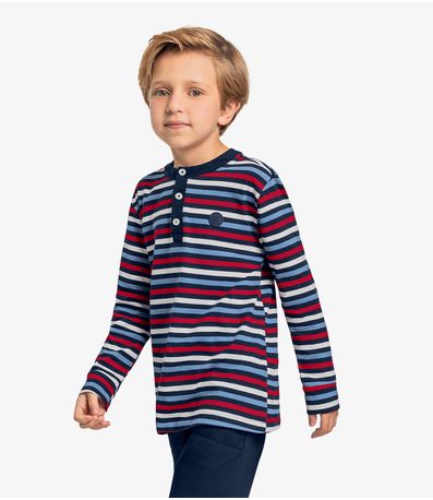 Camiseta Infantil Manga Longa Trick Nick Azul