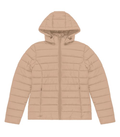 Jaqueta de Microfibra Puffer Feminina Endless Bege