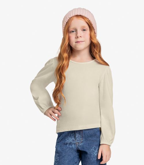 Blusa Infantil Manga Longa Trick Nick Bege