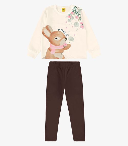 Conjunto Blusão Com Legging Rovi Kids Bege