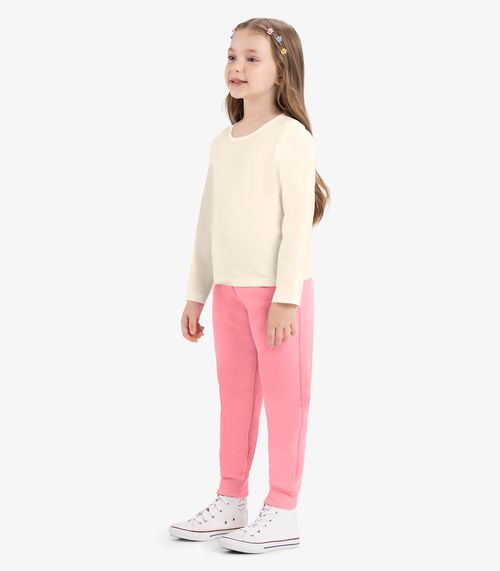Calça Infantil Moletom Básica Rovitex Kids Rosa