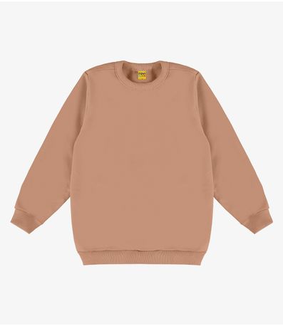 Blusão Infantil Moletom Básico Rovitex Kids Marrom