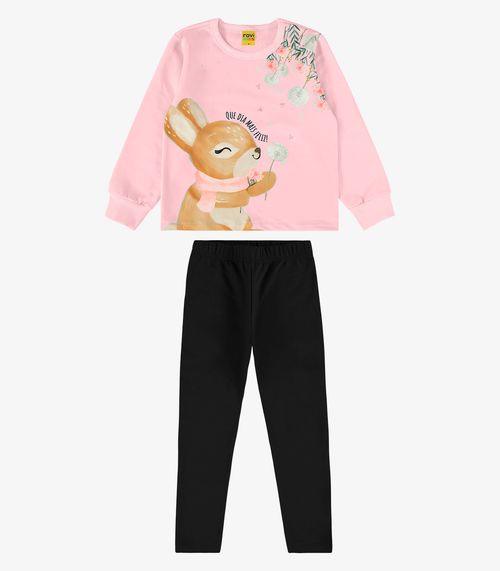 Conjunto Blusão Com Legging Rovi Kids Rosa