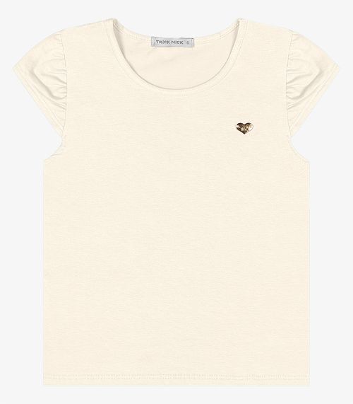 Blusa Infantil Feminina Cotton Leve Trick Nick Bege