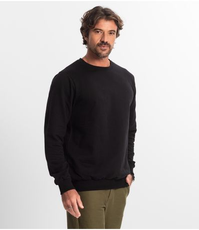 Blusão Masculino Plus Size Moletom Básico Diametro Preto