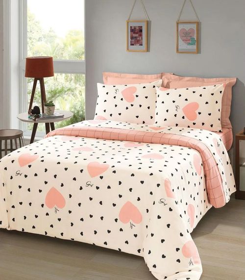 Jogo De Cama Coração Queen Lar E Lazer Bege