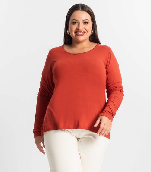 Blusa Manga Longa Viscotorcion Secret Glam Laranja