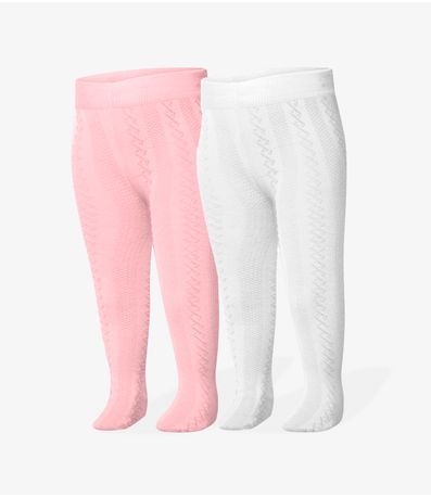 Kit 2 Meia Calça Infantil Trabalhada Trick Nick Sortido