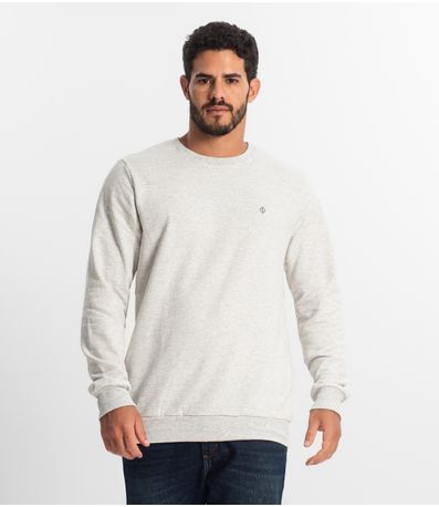 Blusão Masculino Plus Size Moletom Básico Diametro Cinza