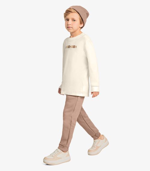 Calça Infantil Masculino Moletom Trick Nick Marrom