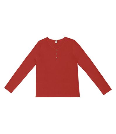 Blusa Feminina Com Botões Manga Longa Rovitex Laranja