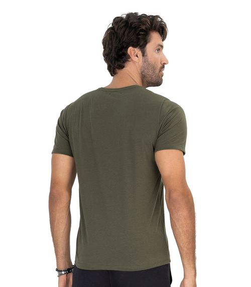 Camiseta Masculina Básica Meia Malha Diametro Verde