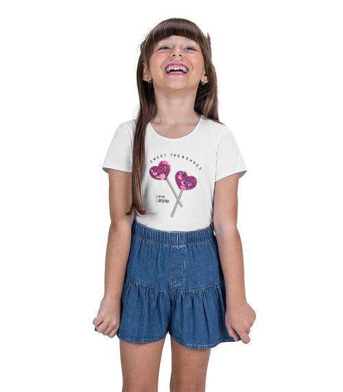 Conjunto Infantil Blusa Com Shorts Trick Nick Branco