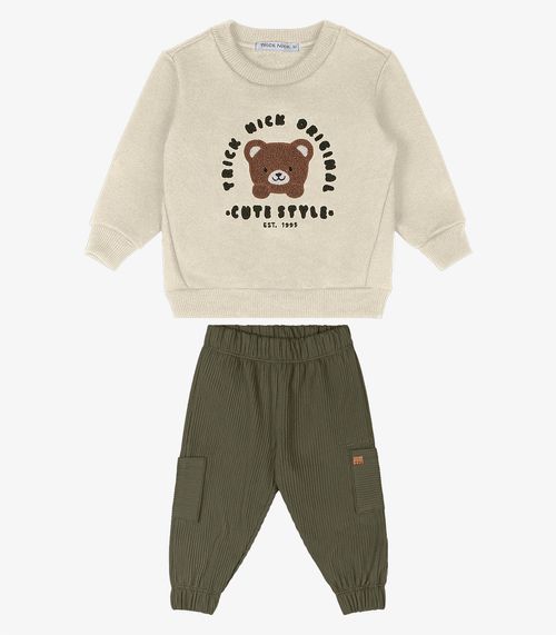 Conjunto Blusão Com Calça Trick Nick Bege