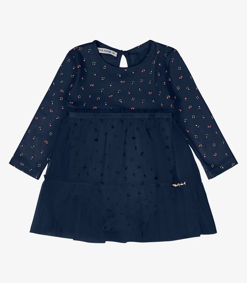 Vestido Infantil Manga Longa Trick Nick Azul