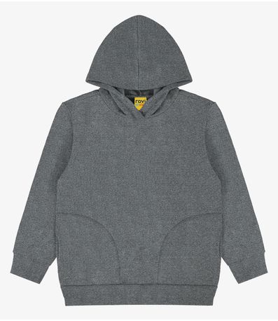Blusão com capuz e bolso Rovi Kids Cinza