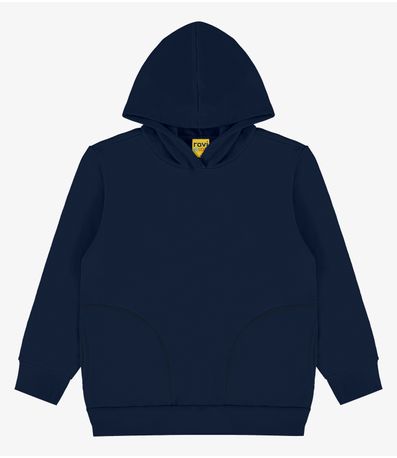 Blusão com capuz e bolso Rovi Kids Azul