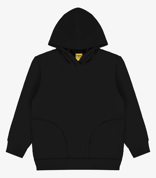 Blusão com capuz e bolso Rovi Kids Preto