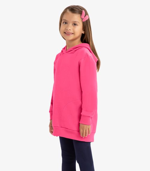 Blusão com capuz e bolso Rovi Kids Rosa