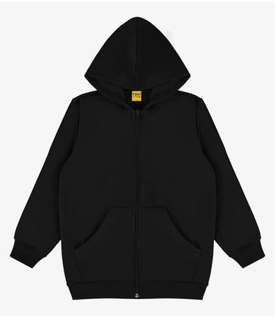 Jaqueta Infantil Moletom com Capuz Rovitex Kids Preto