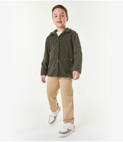 Calça Infantil Masculina Em Sarja Twill Trick Nick Marrom