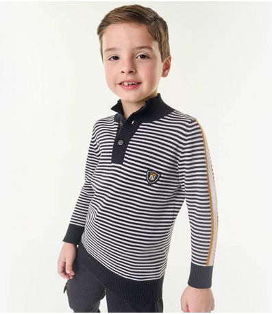 Suéter Infantil Masculino Em Tricot Trick Nick Preto