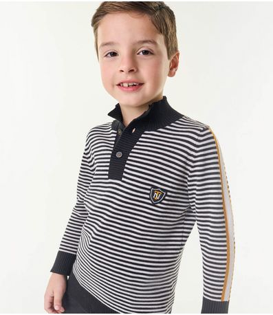 Suéter Infantil Masculino Em Tricot Trick Nick Preto