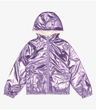 Jaqueta Infantil Feminina Metalizada Trick Nick Roxo