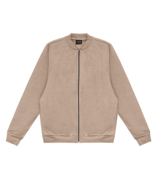 Jaqueta Plus Size Masculina Em Moletom Diametro Marrom