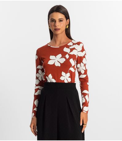 Blusa Manga Longa Feminina Rovitex Laranja