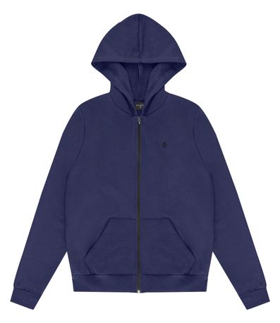 Jaqueta Masculina Plus Moletom Premium Diametro Azul