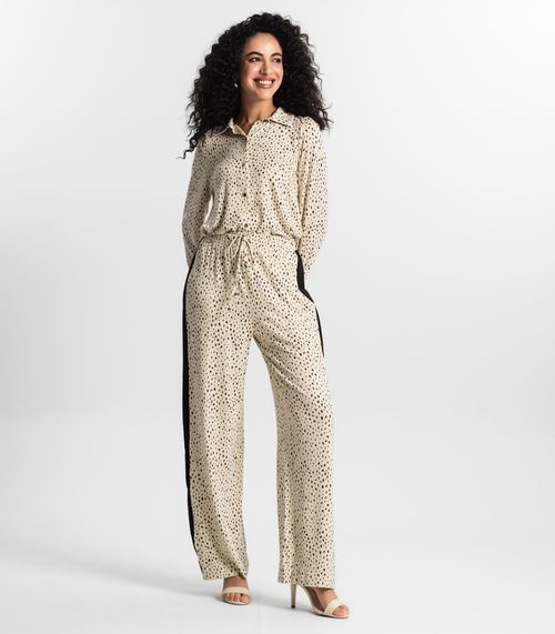 Calça Pantalona Feminina Rovitex Bege