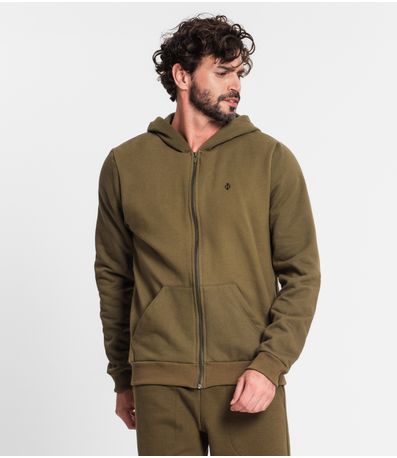 Jaqueta Masculina Plus Moletom Premium Diametro Verde