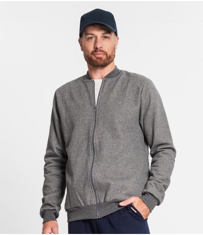 Jaqueta Masculina Em Moletom Diametro Cinza