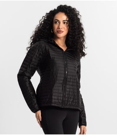Jaqueta Feminina Com Capuz Rovitex Preto