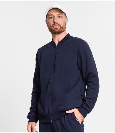 Jaqueta Masculina Em Moletom Diametro Azul